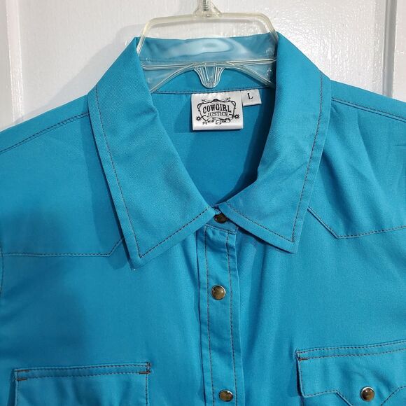 Cowgirl Justice Shirt Midi Dress Western Style Size L - Picture 5 of 16